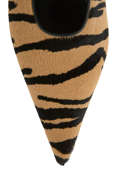 Sharp Pony Hair Kitten Pumps