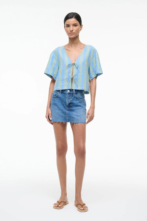 Ava Linen Top Seaport Stripe