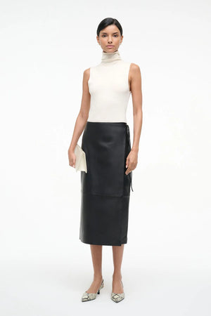 Roman Leather Wrap Skirt
