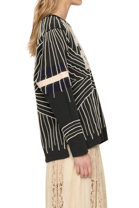 Quin Embellished Beaded Long Sleeve T-Shirt
