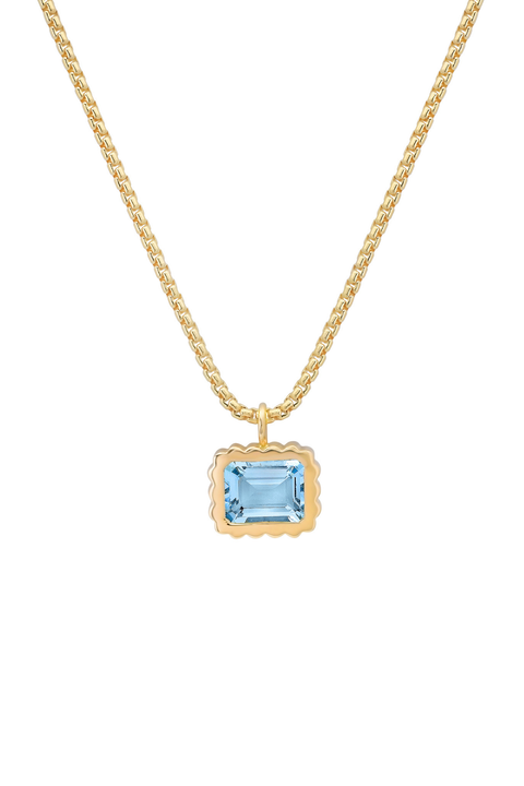 Mini Aquamarine Omega Necklace