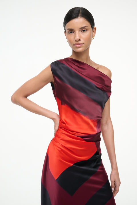 Phare Silk Dress Ruby Prism