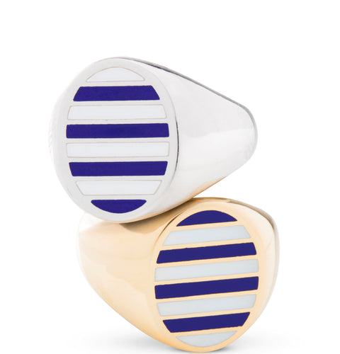 Classic Striped Signet Ring