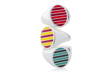 Classic Striped Signet Ring
