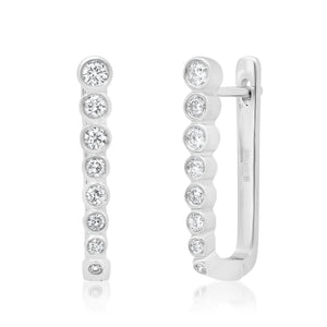 Long Bezel Diamond Huggies .51TCD Dia
