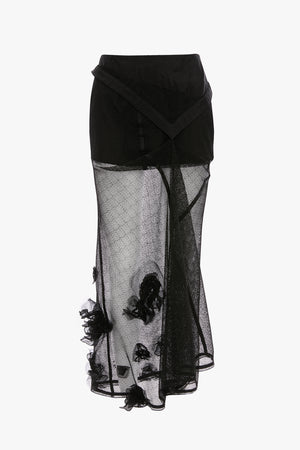 Basque Detail Midi Skirt