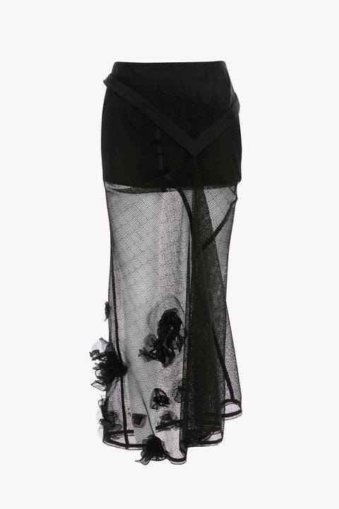 Basque Detail Midi Skirt