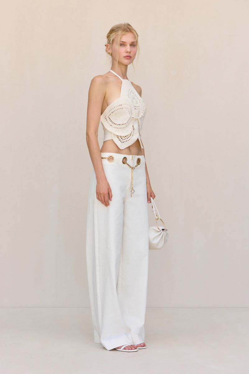 Cult Gaia Emelia Knit Top in Off White main image 1