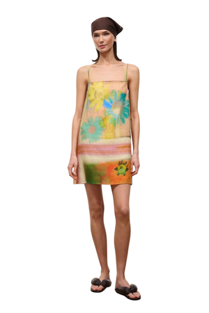 Laura Linen Mini Dress Superbloom Scarf