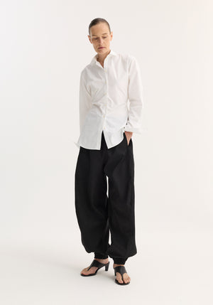 Double Cuff Shaped Poplin Shirt