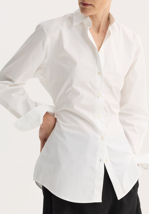 Double Cuff Shaped Poplin Shirt