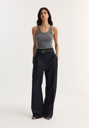 Mid Waist Tailored Trousers