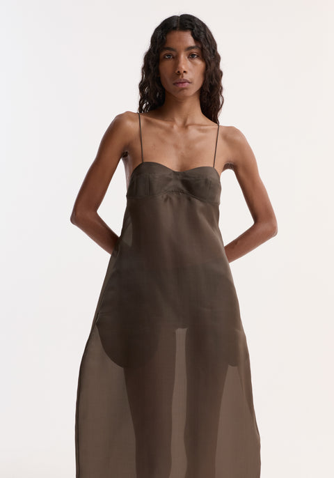 Sheer Bustier Volume Dress