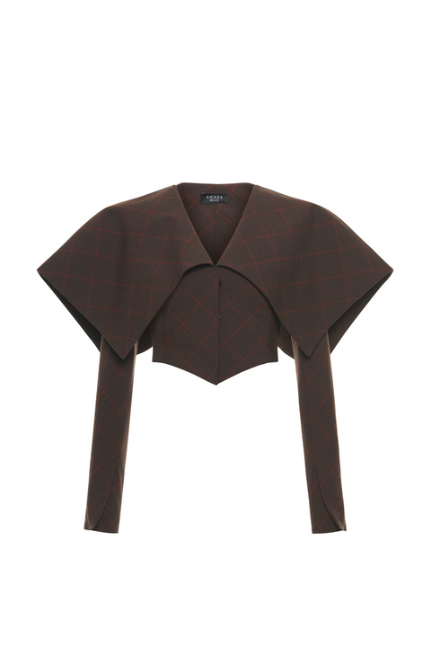 Cropped Jacket With Oversized Collar