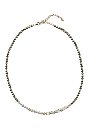 Tubbo Sideway Diamond Emerald Tennis Necklace