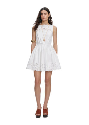 Cotton Embroidered Mini Dress