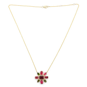 Jaipur Necklace Pink Tourmaline 14K