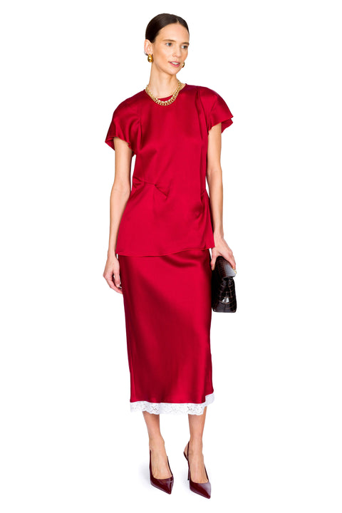 Draped Pleat Detail Top