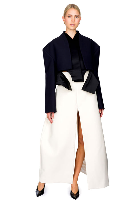 Oversized Cropped Jacket With Vest Insert