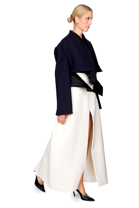 Oversized Cropped Jacket With Vest Insert