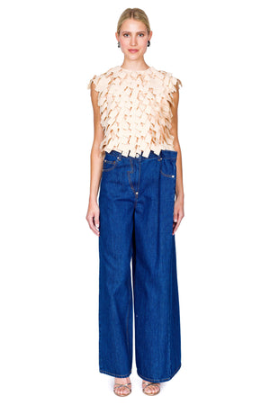 Open Back Top With Rectangle Detail