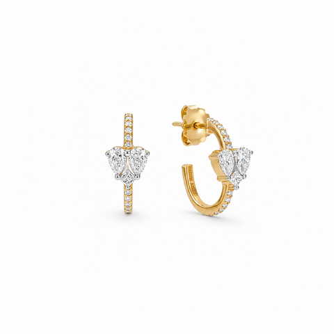 Le Cercle Illusion Heart Shaped Hoop Earrings