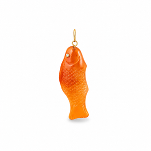 Carnelian Agate Swedish Fish Pendant