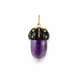 Carved Stone Acorn Pendant