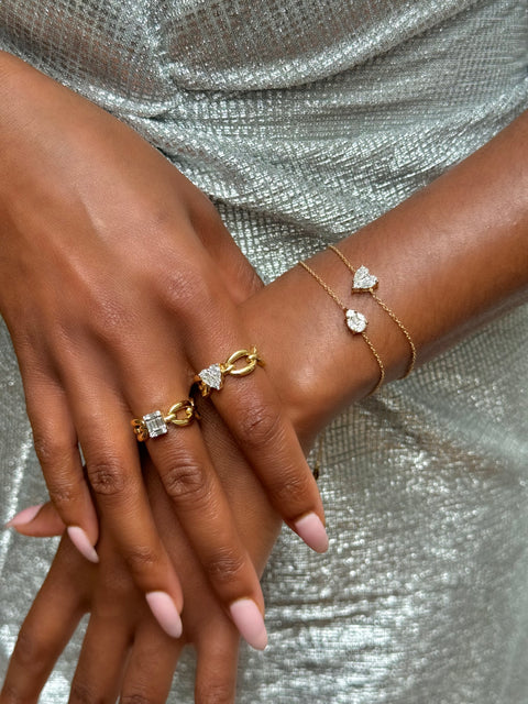 Catena Illusion Diamond Pear Shaped Bracelet