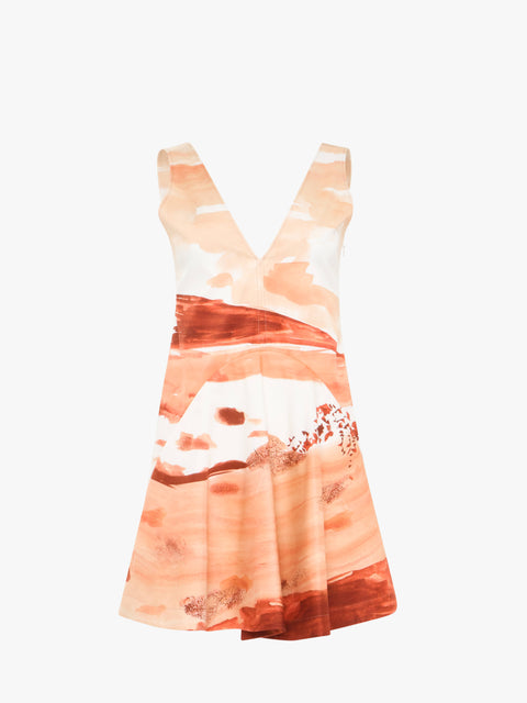 Printed V-Neck Mini Dress