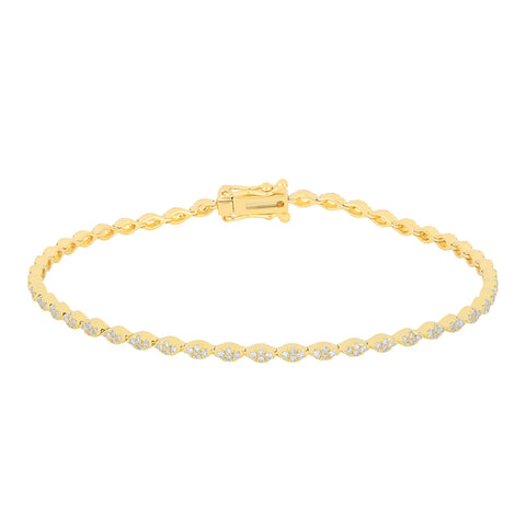 Pave Diamond Marquise Eternity Bracelet