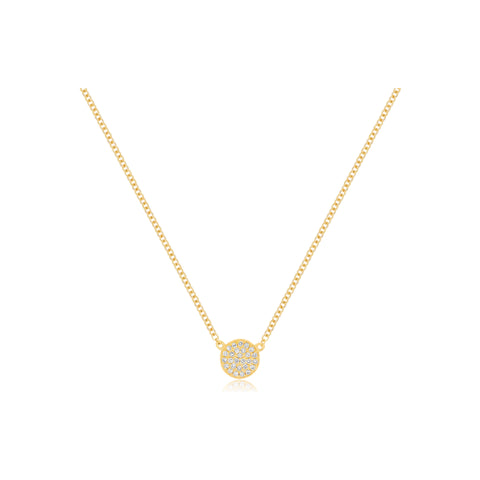 Diamond Mini Disc Necklace