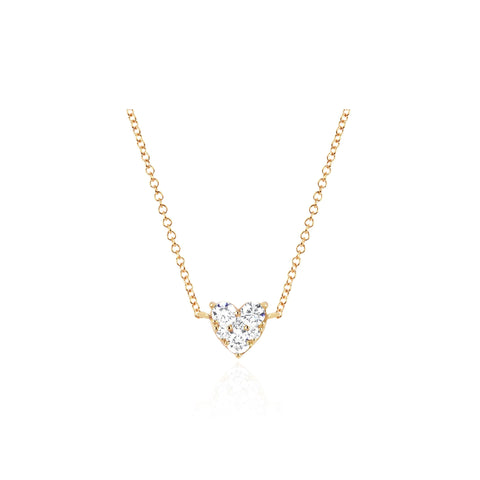 Full Cut Diamond Heart Choker Necklace