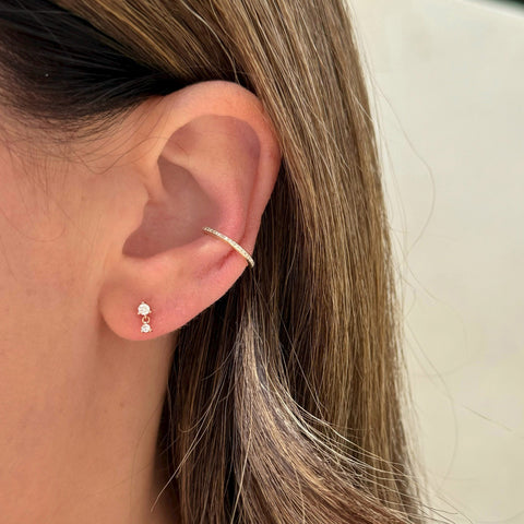 Prong Set Diamond Dangle Stud