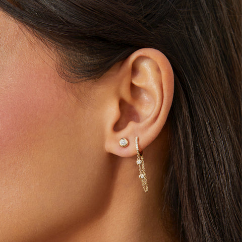 Diamond Pillow Stud Earring