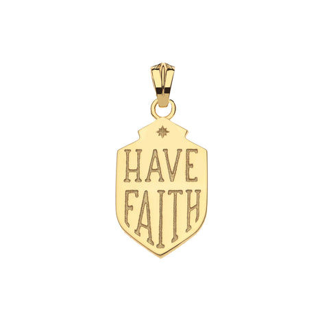 FAITH Shield Pendant Classic Rolo Chain