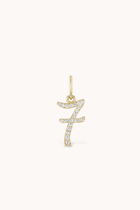 Pave Number "7" Charm