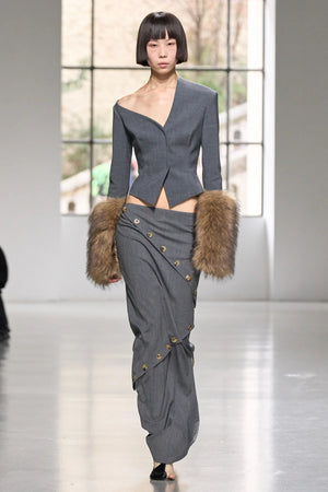 Fitted Jacket with Asymmetric Collar