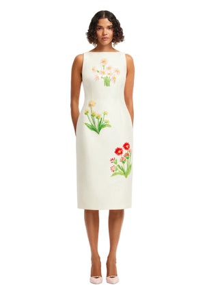 Eleanor Embellished Wool Midi Dress