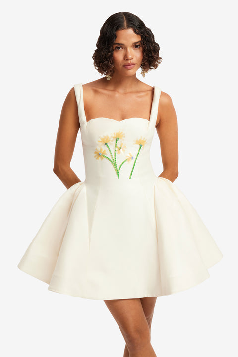 Ariel Embellished Wool Mini Dress