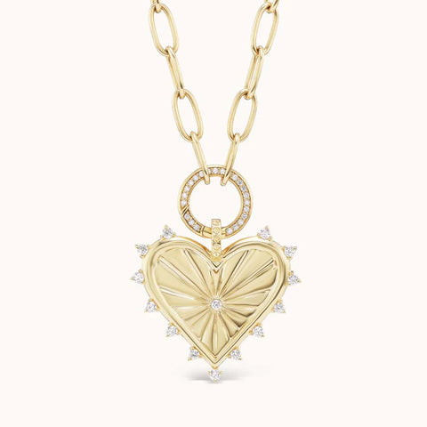 Large Diamond Spiked Heart Charm