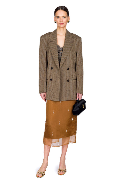 Pearl Embellished Organza Skirt