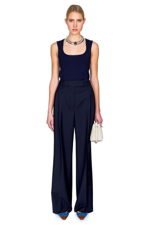 Mid Waist Tailored Trousers