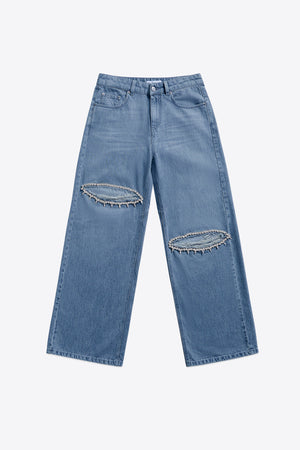 Distressed Crystal Relaxed Fit Jean