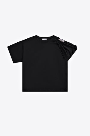Crystal Clutter Asymmetrical Short Sleeve T-Shirt