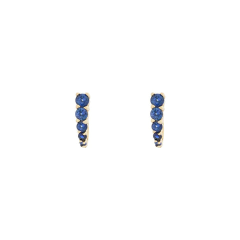 Huggie Hoops Blue Sapphire
