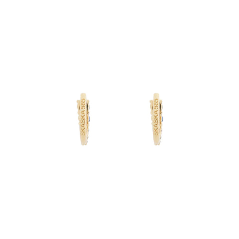Huggie Hoops Blue Sapphire