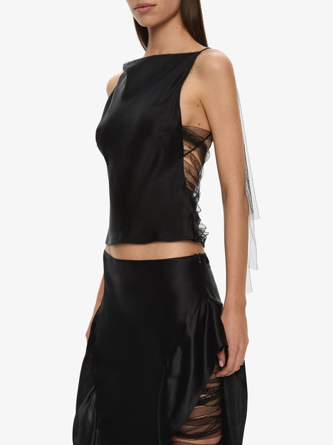 Lattice Silk Top