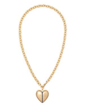 The Sapphire Stripe Mini Heart Pendant