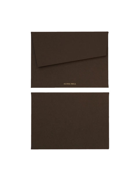 Brown stationary on a white background
